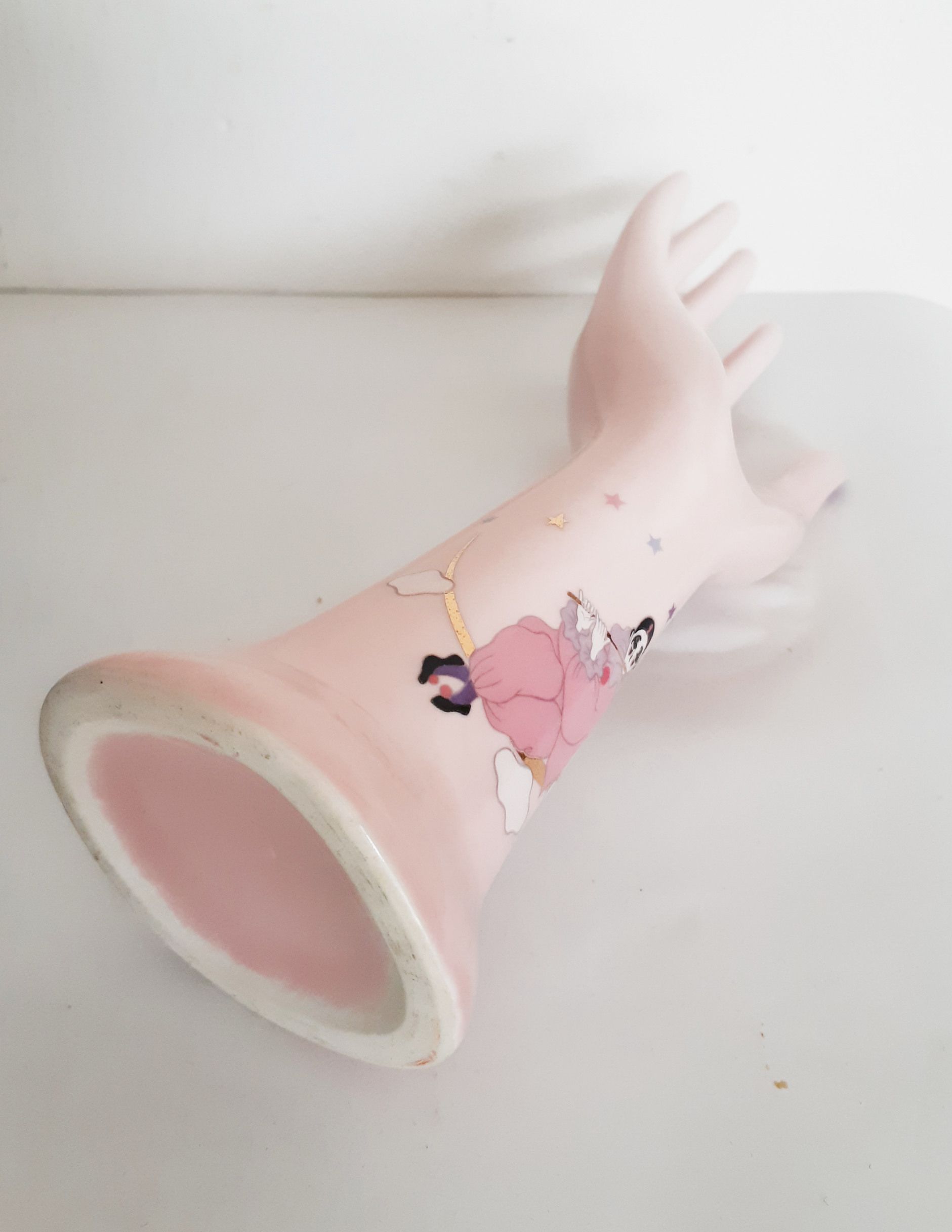 Hand wear pink jewelry , Pierrot, soliflore, vintage French, 50s