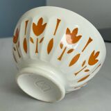 Antique bowl Sarreguemines France | Vintage yellow flower earthenware bowl | Va