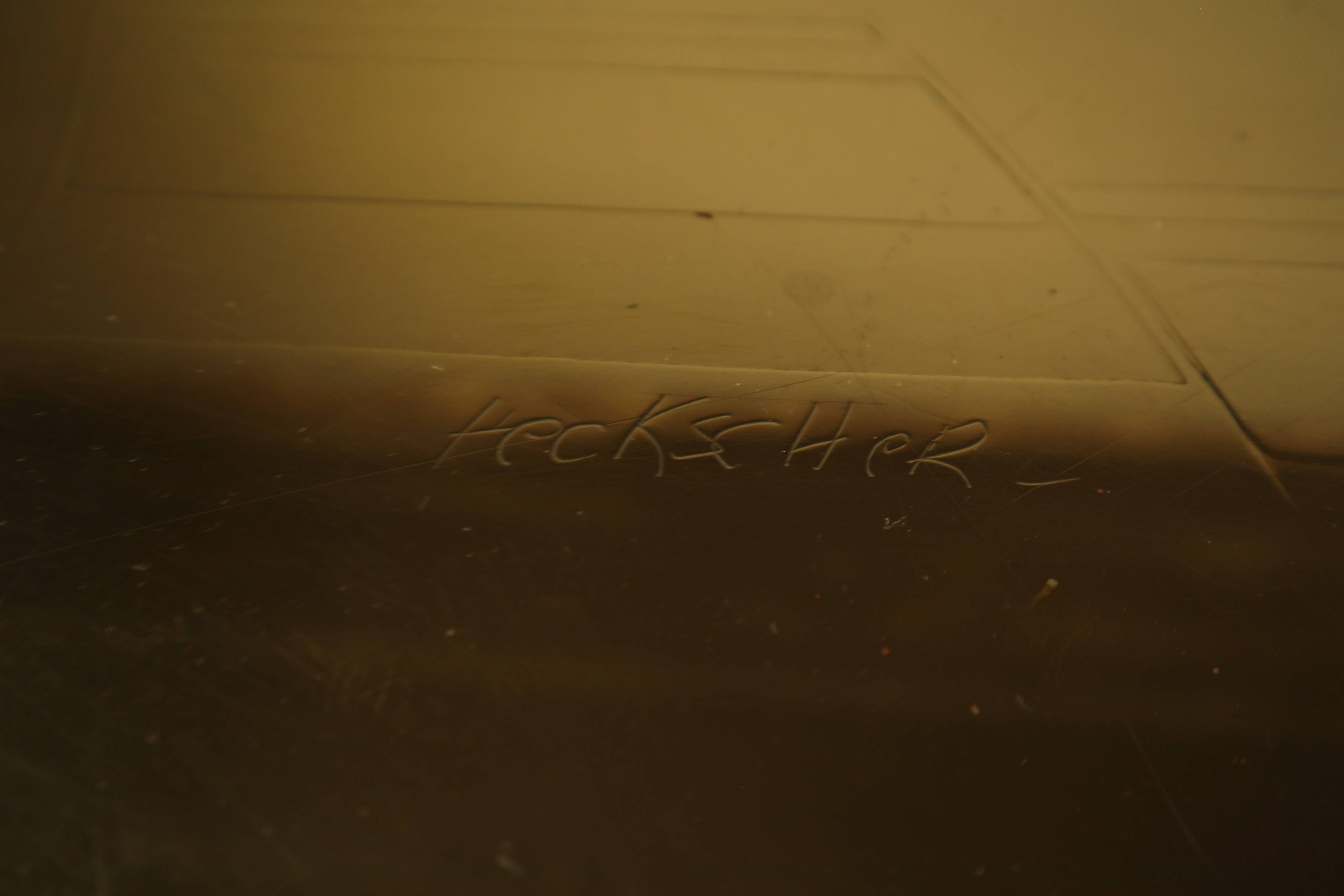Christian Heckscher etched brass coffee table, Belgium 1970s