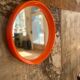 Miroir rond orange