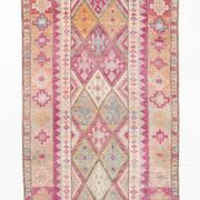 3x13 Pink Hallway Turkish Runner Rug,94x409Cm