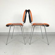Chaises de bureau orange, années 1980