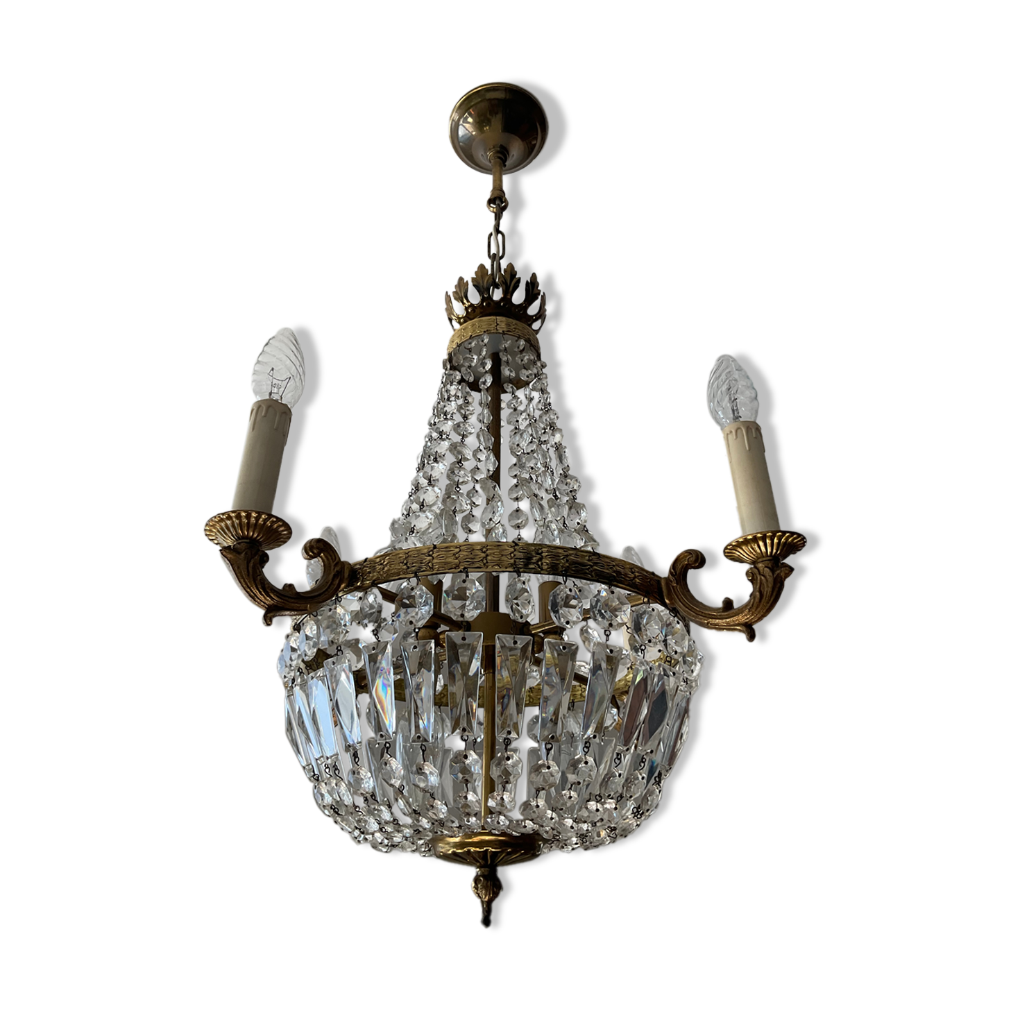 Balloon chandelier in bronze and grapevines 8 lamps