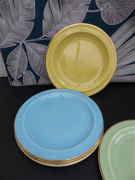 Set of 6 vintage plates Boch Kéraluc Belgium 1950 1960