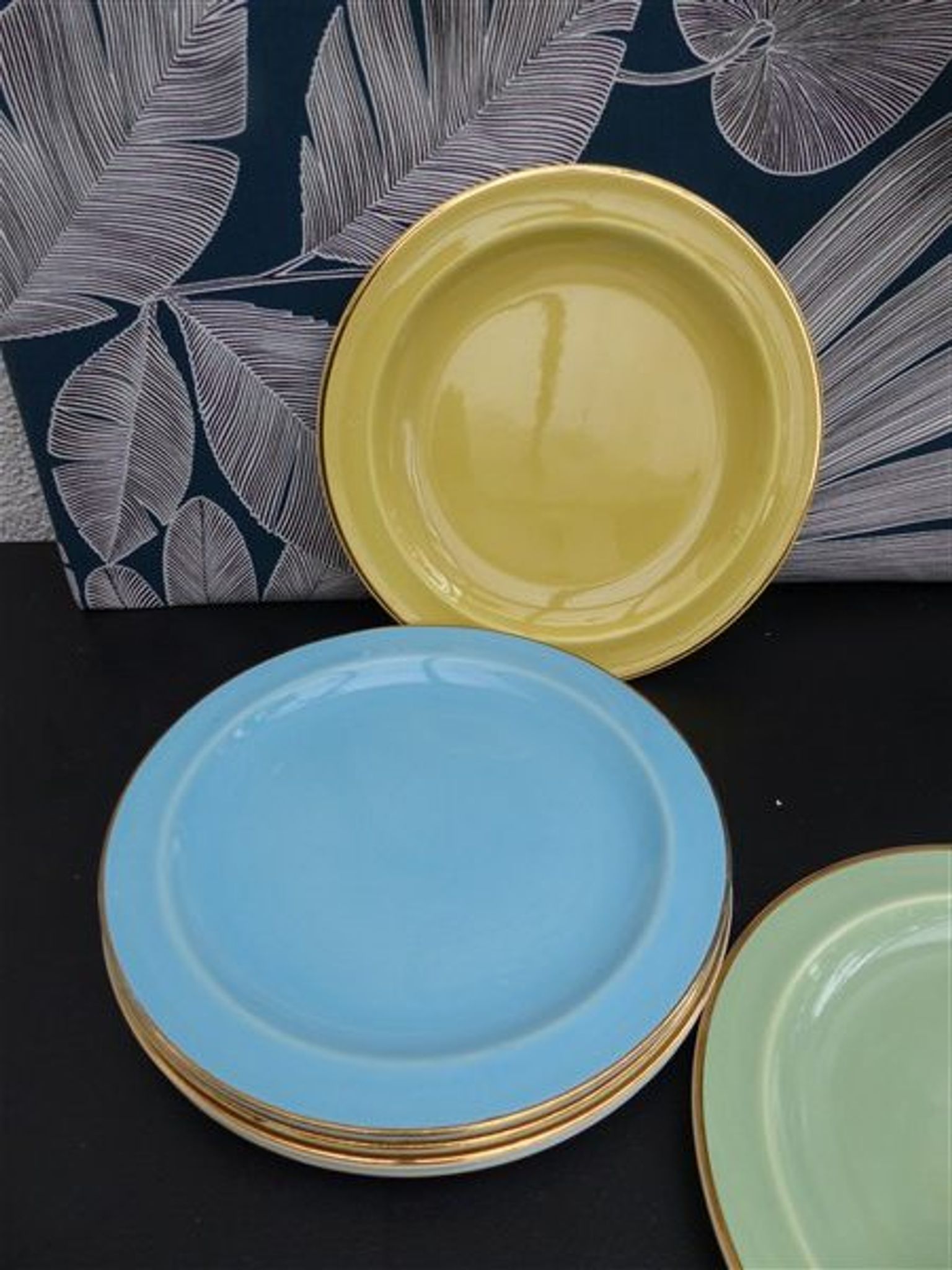 Set of 6 vintage plates Boch Kéraluc Belgium 1950 1960
