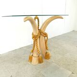 Table console vintage en fausse défense, 1980
