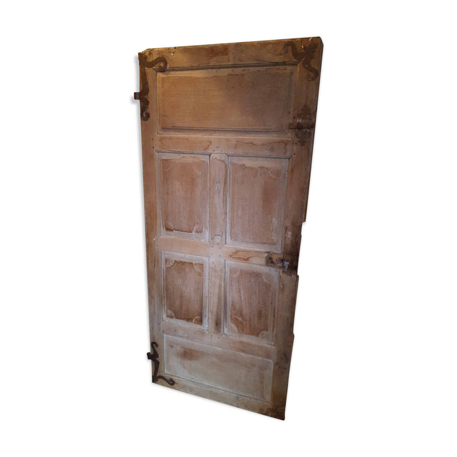 Old door eighteenth coffered fittings