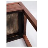 Set of chinese side tables with drawer in polished dark wood