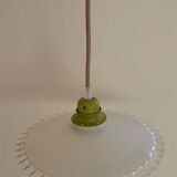 Opaline suspension, green-coloured metal socket