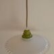 Opaline suspension, green-coloured metal socket