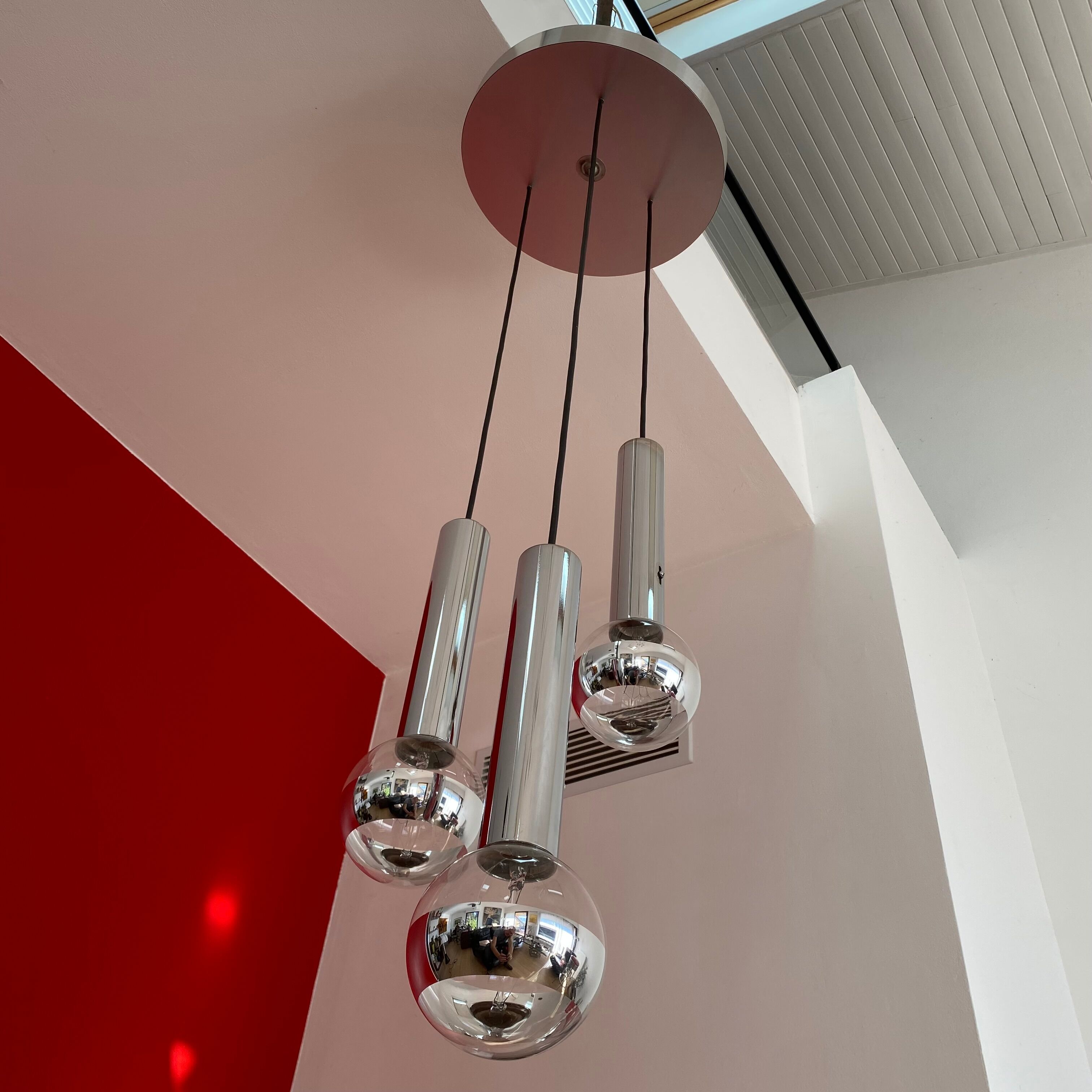 Suspension cascade 3 lights of Raak. Holland 1960