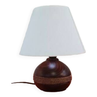 Lampe boule en bois et corde