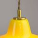 Mid-Century Italian Brass and Yellow Glass Pendant Lamp