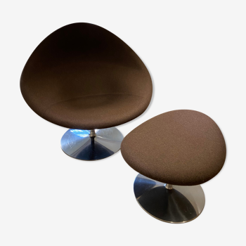 Globe armchair with ottoman by Pierre Paulin for Artifort