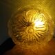 Round pressed glass ceiling light, floral center