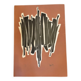 Lithographie originale abstraite Antonia Pino signée numérotée 8, 1970