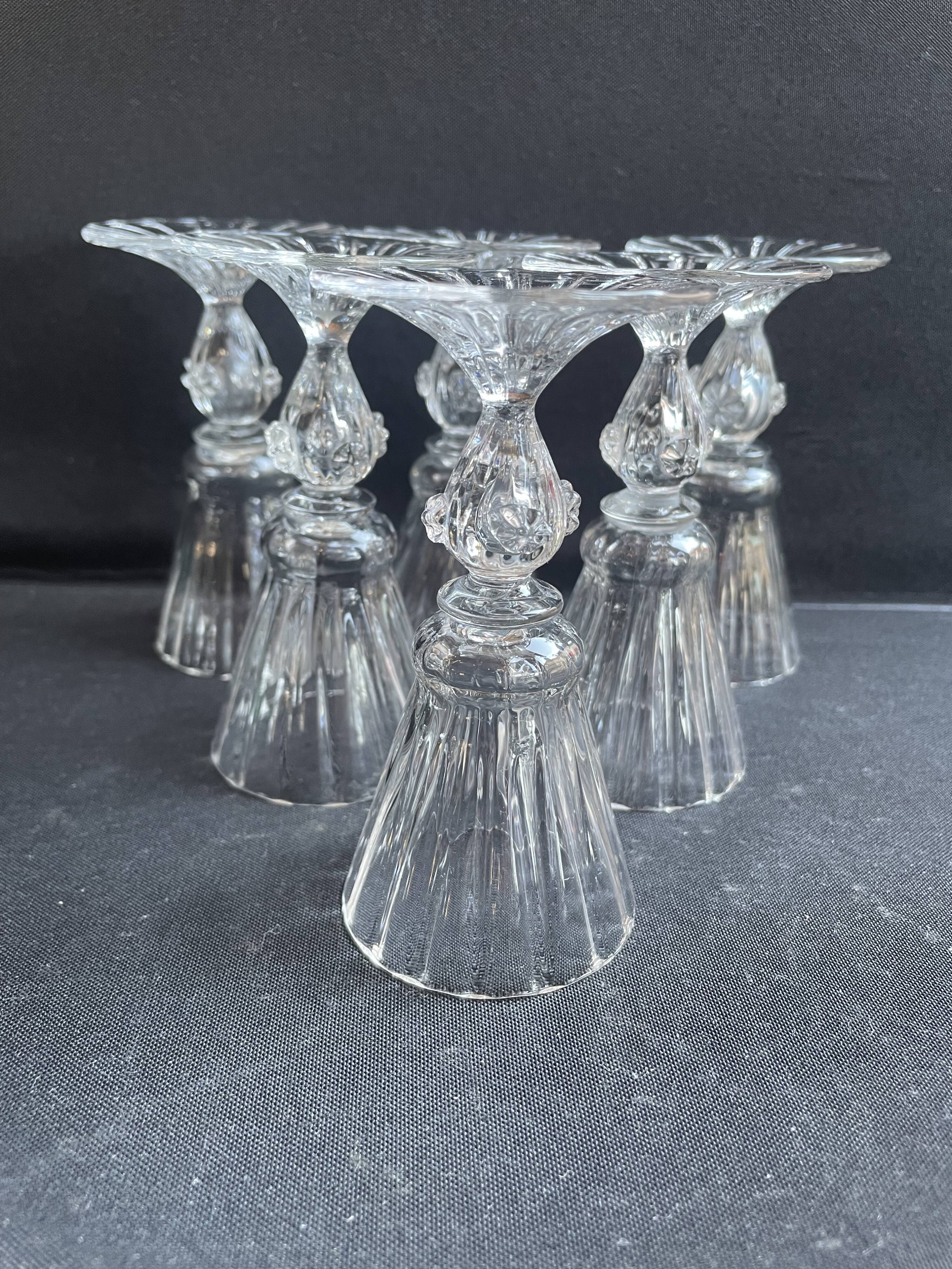 6 Daum Florentine service glasses – late 19th century