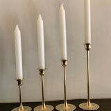 4 Scandinavian brass candle holders