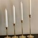 4 Scandinavian brass candle holders