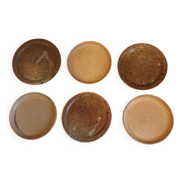 6 stoneware dessert plates