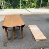 Table à manger ronde extensible Louis Philippe rénovée 215cm