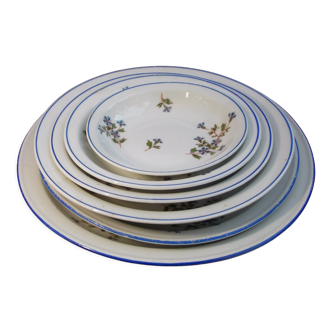 6 round dishes old porcelain decoration with barbels