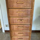 Vintage rattan chest of drawers with 6 drawers