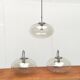 Luminaires en forme d'OVNI en verre de style Space Age allemand du milieu du siècle, lot de 3