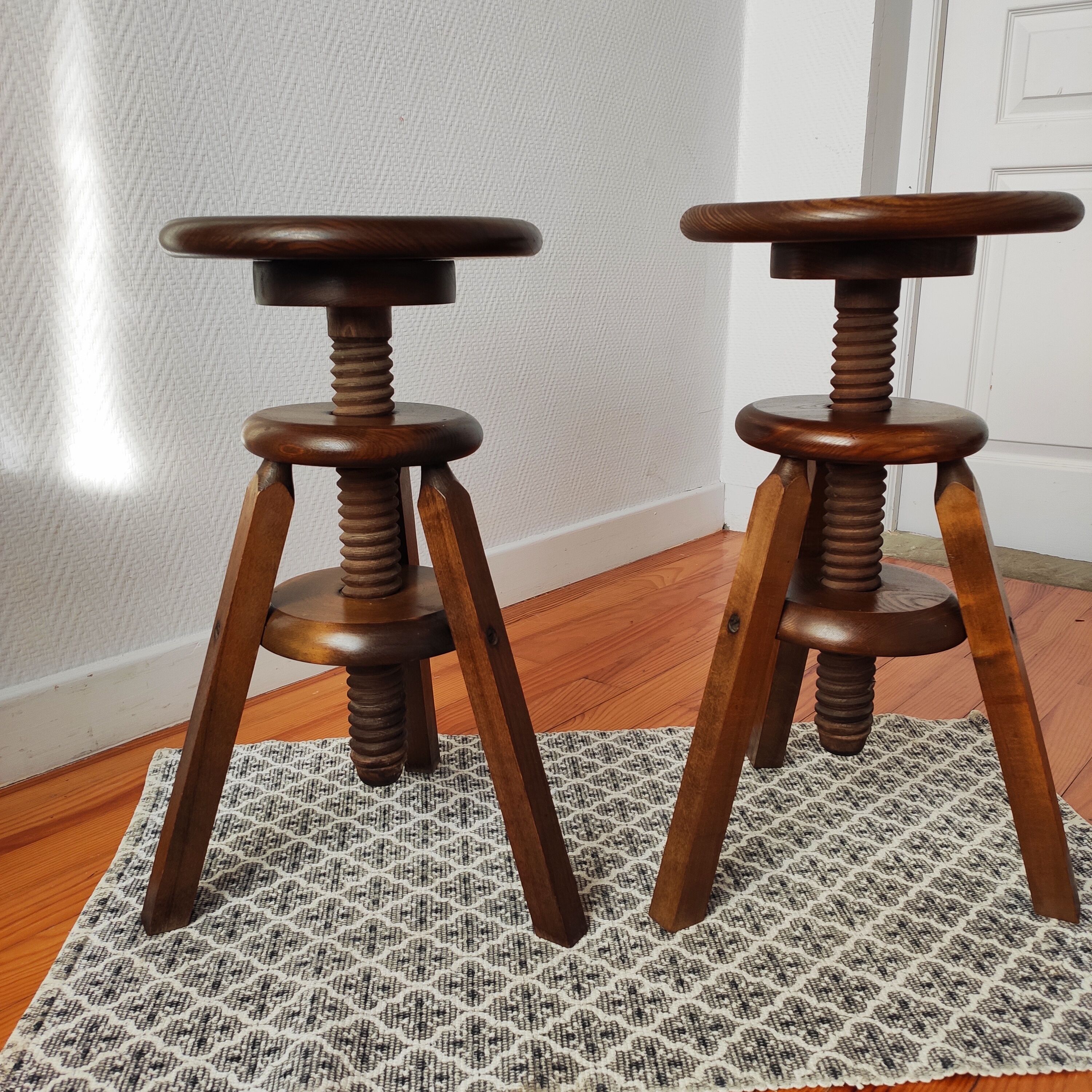 Old workshop screw stools