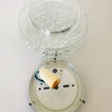 Round ceiling light in chiseled glass