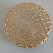Round ceiling lamp in amber glass / vintage 60s-70s