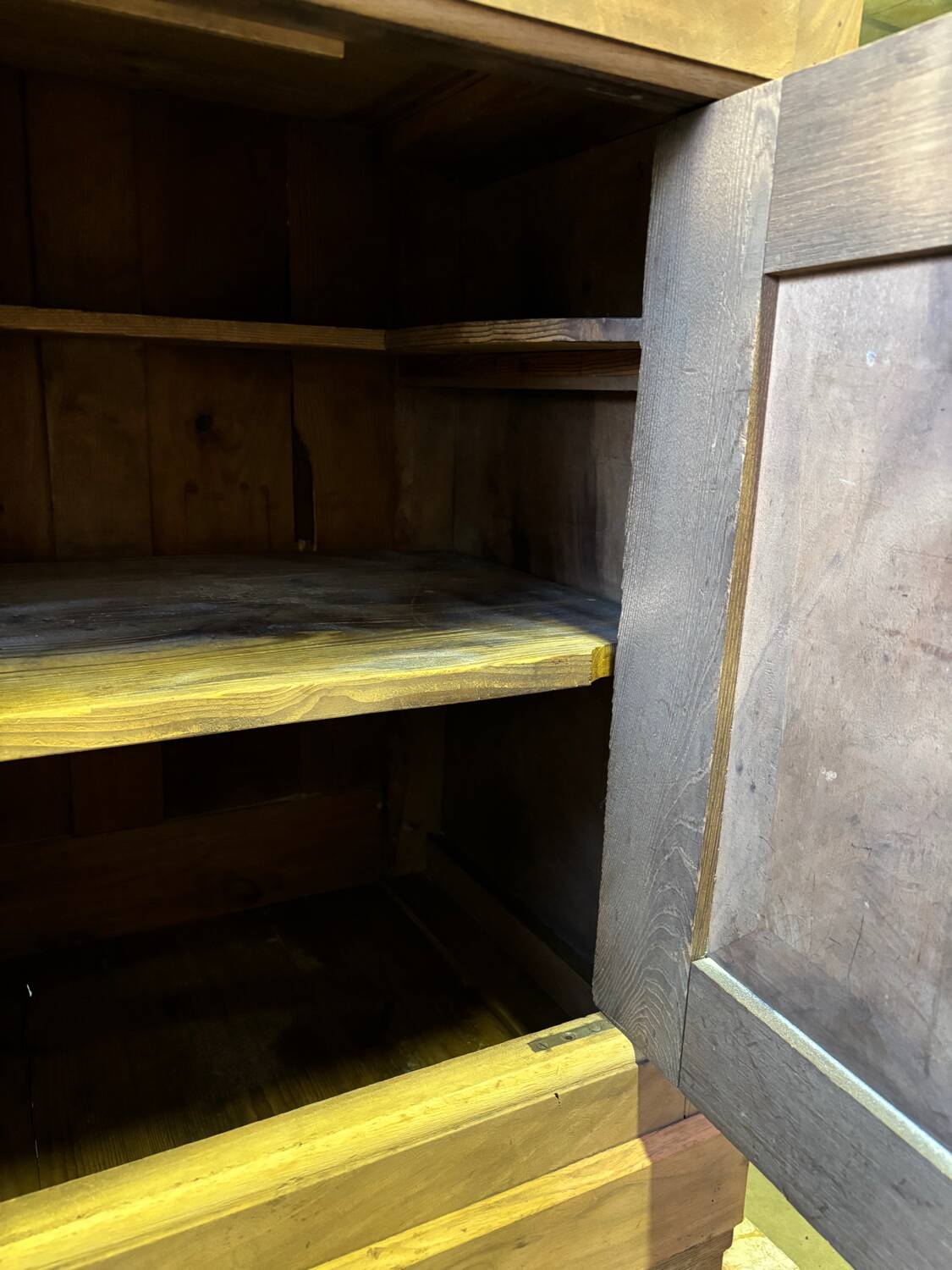 Art Deco raw wood sideboard