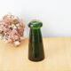 Green glass vase, bubbled blown glass, vintage