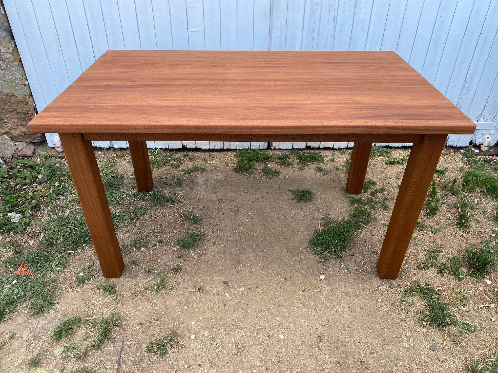 Vintage solid teak table 135x79cm an80