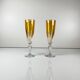 Yellow colored crystal champagne coupe duo