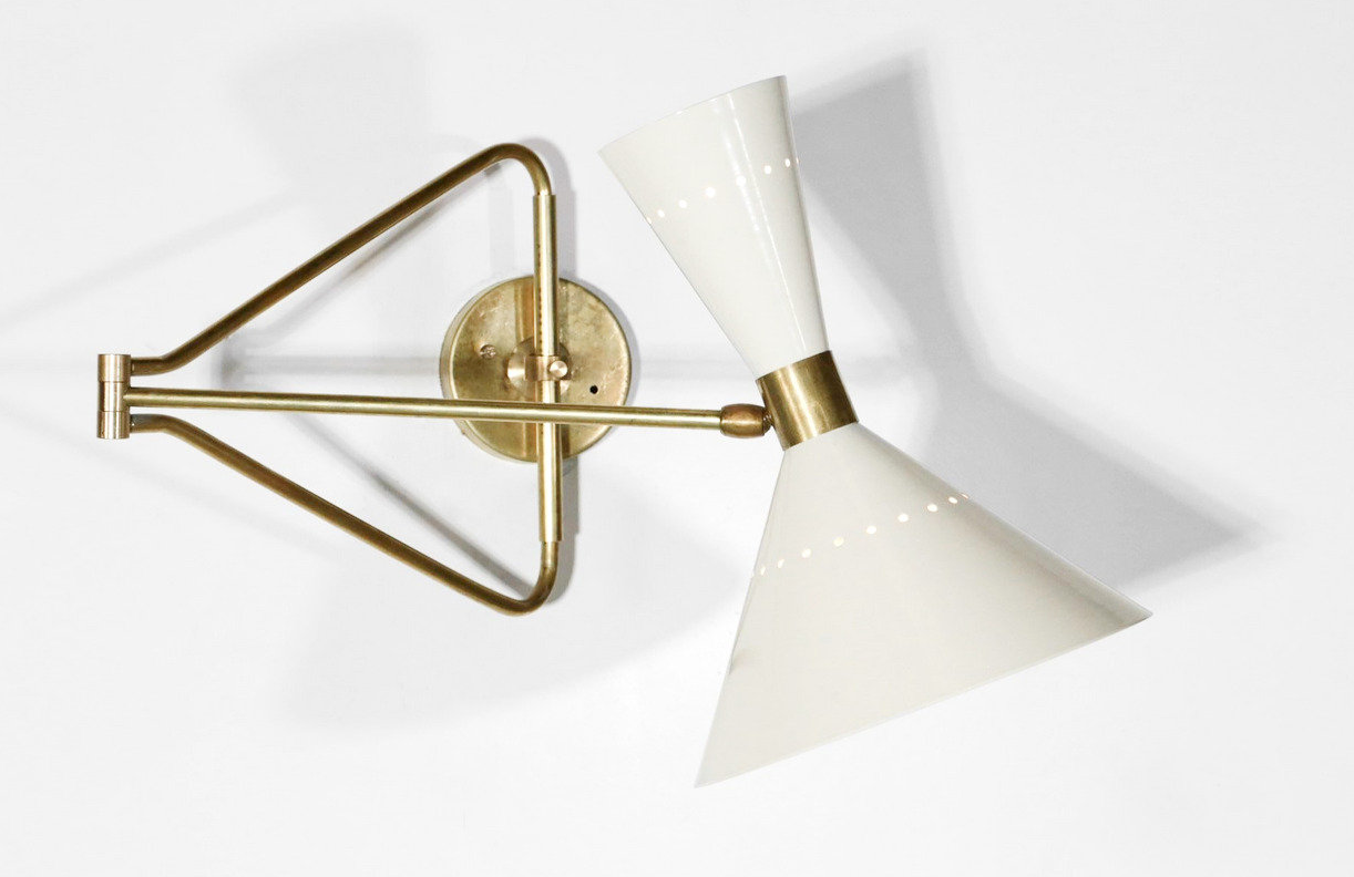 Italian articulable white wall lamp