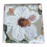 Raynaud Limoges "Fleurs Exquises" Hibiscus Porcelain Vide-Poche Tray b