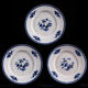 Set of 3 White Faïencerie Plates with Floral Decorations