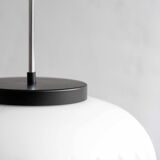 Lampe à Suspension Vintage Tchécoslovaque en Verre Blanc par Osvětlovací Sklo, 1070