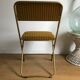 Vintage folding chair lafuma chantazur with striped gold fabric