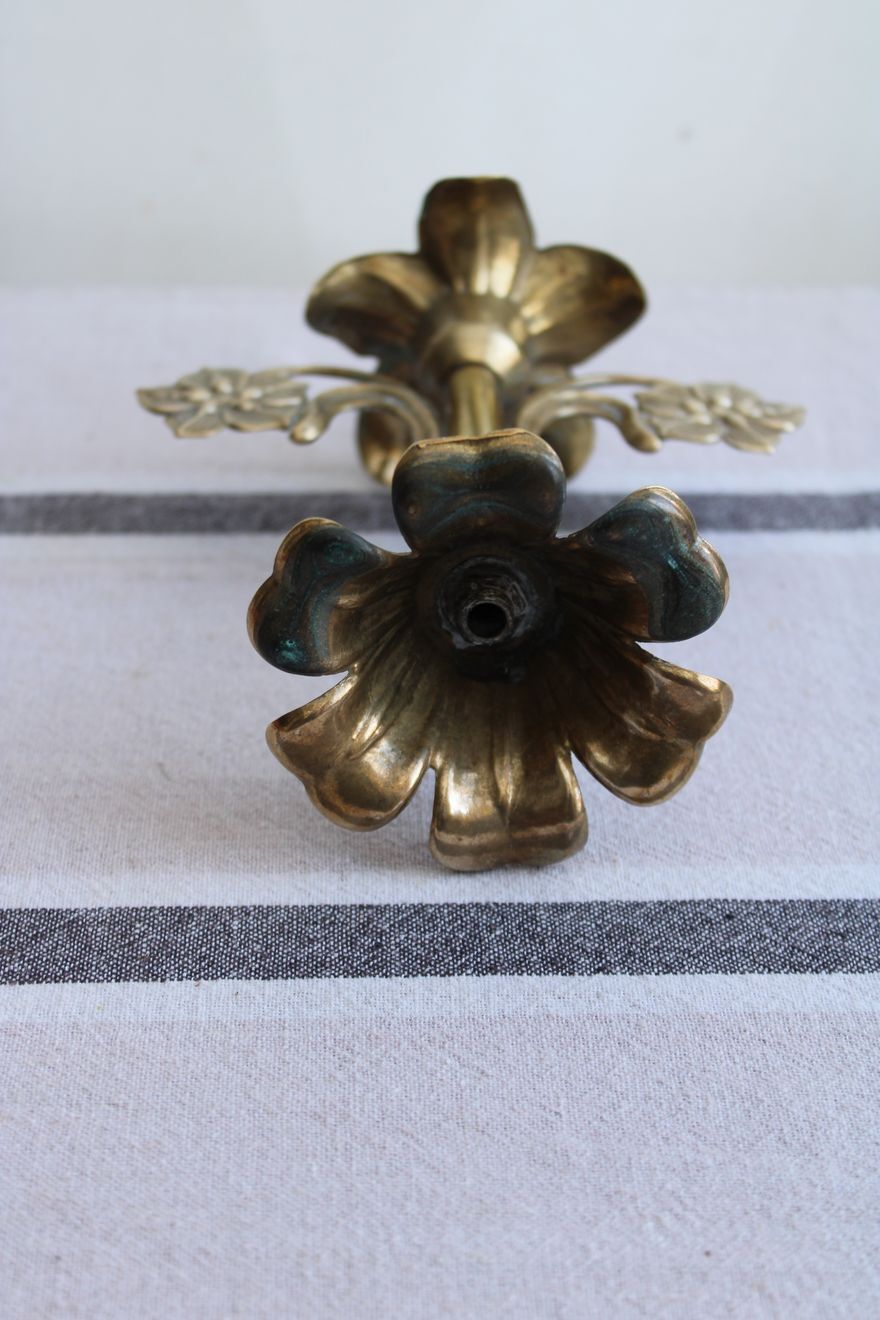 Golden metal stand candle holder