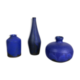 Set of 3 ceramic studio pottery vase by Gerhard Liebenthron, Germany, 1960s
