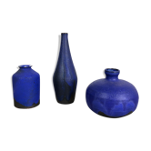 Set of 3 ceramic studio pottery vase by Gerhard Liebenthron, Germany, 1960s