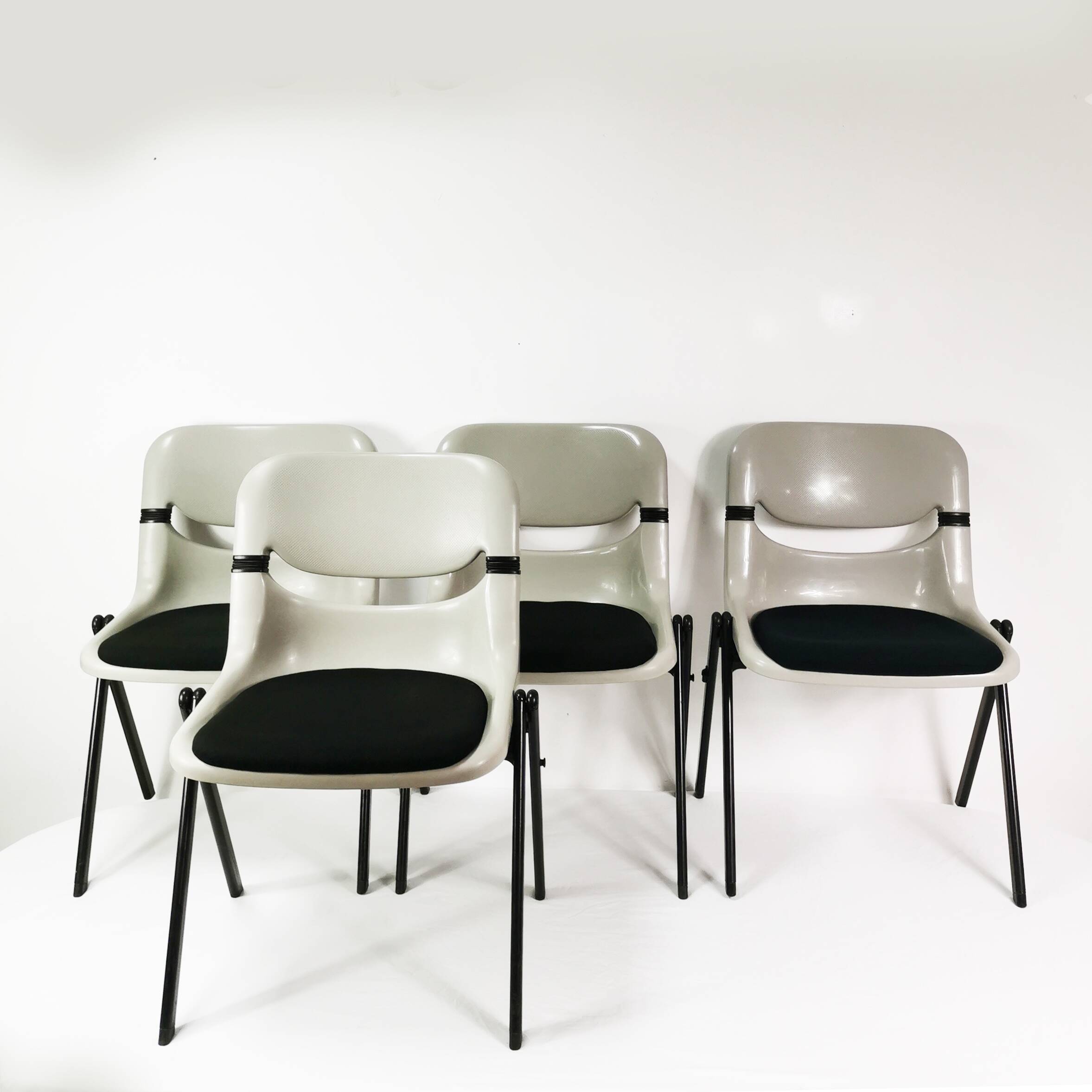 Space age chairs, Vitra Dorsal, designed by G.Piretti & E. Ambas, Italy