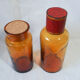 Duo flacon et bocal à pharmacie en verre ambré