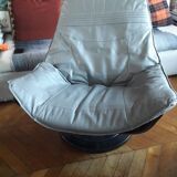 Vintage Swedish leather armchair signed Nelo