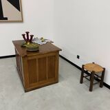Oak and veneer counter or desk