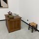Oak and veneer counter or desk