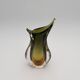 Sommerso Vase Flavio Poli Seguso Murano Green Amber Glass 1950