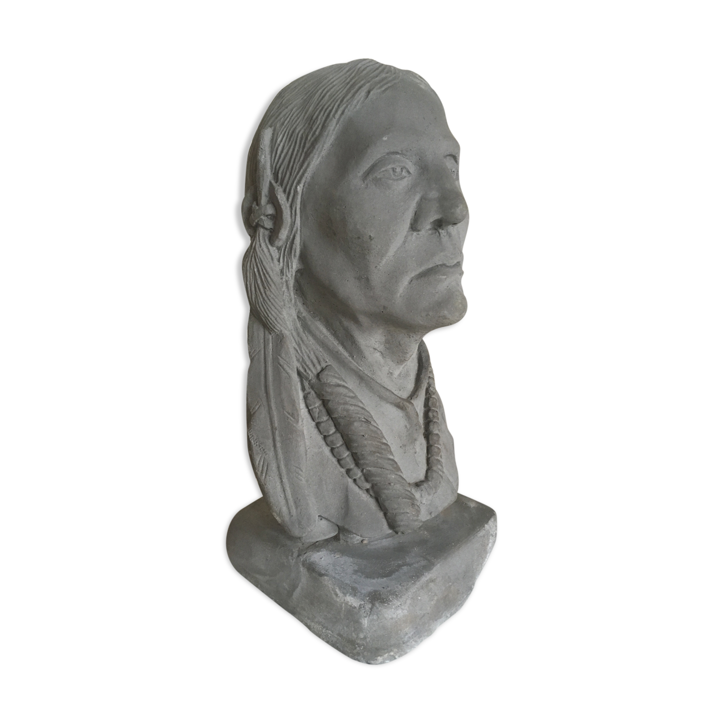 Sioux Indian chief's head black earthenware workshop proof 1920
